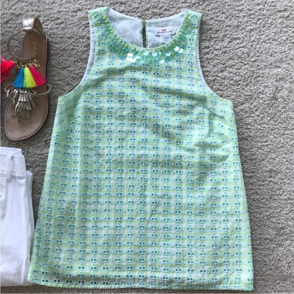 Vineyard Vines Ripple Eyelet & Gingham Blouse